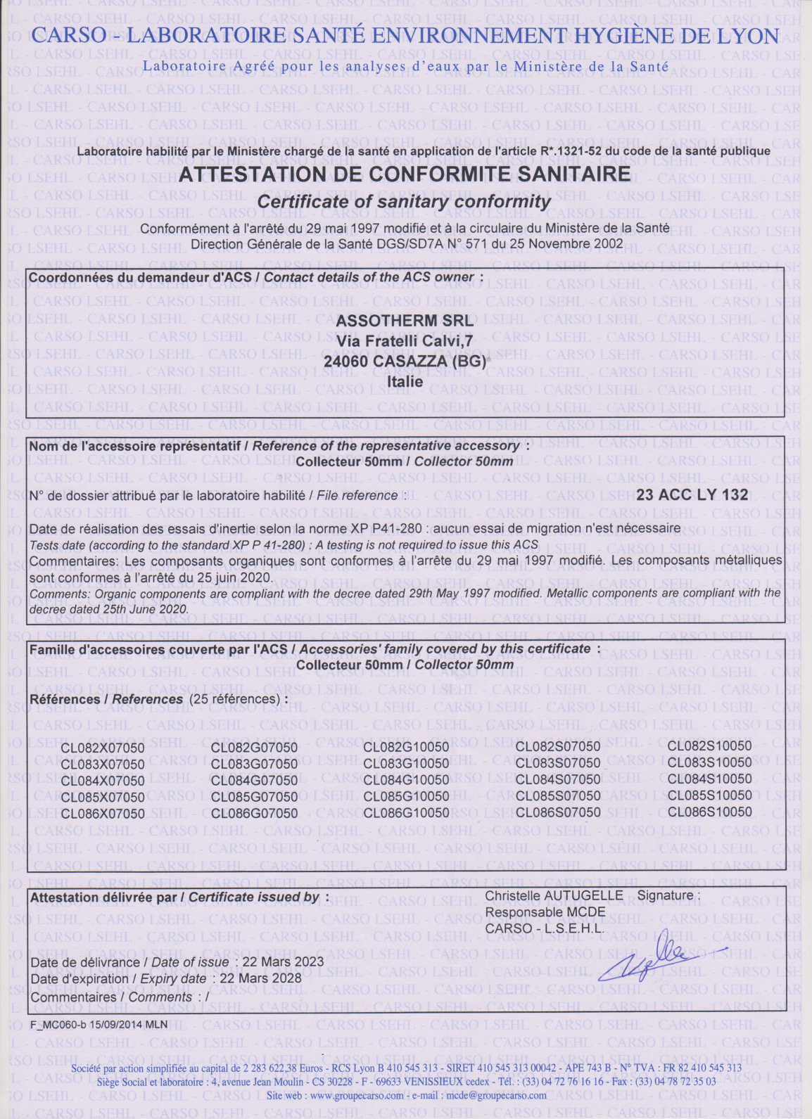 Aprobaciones y certificados