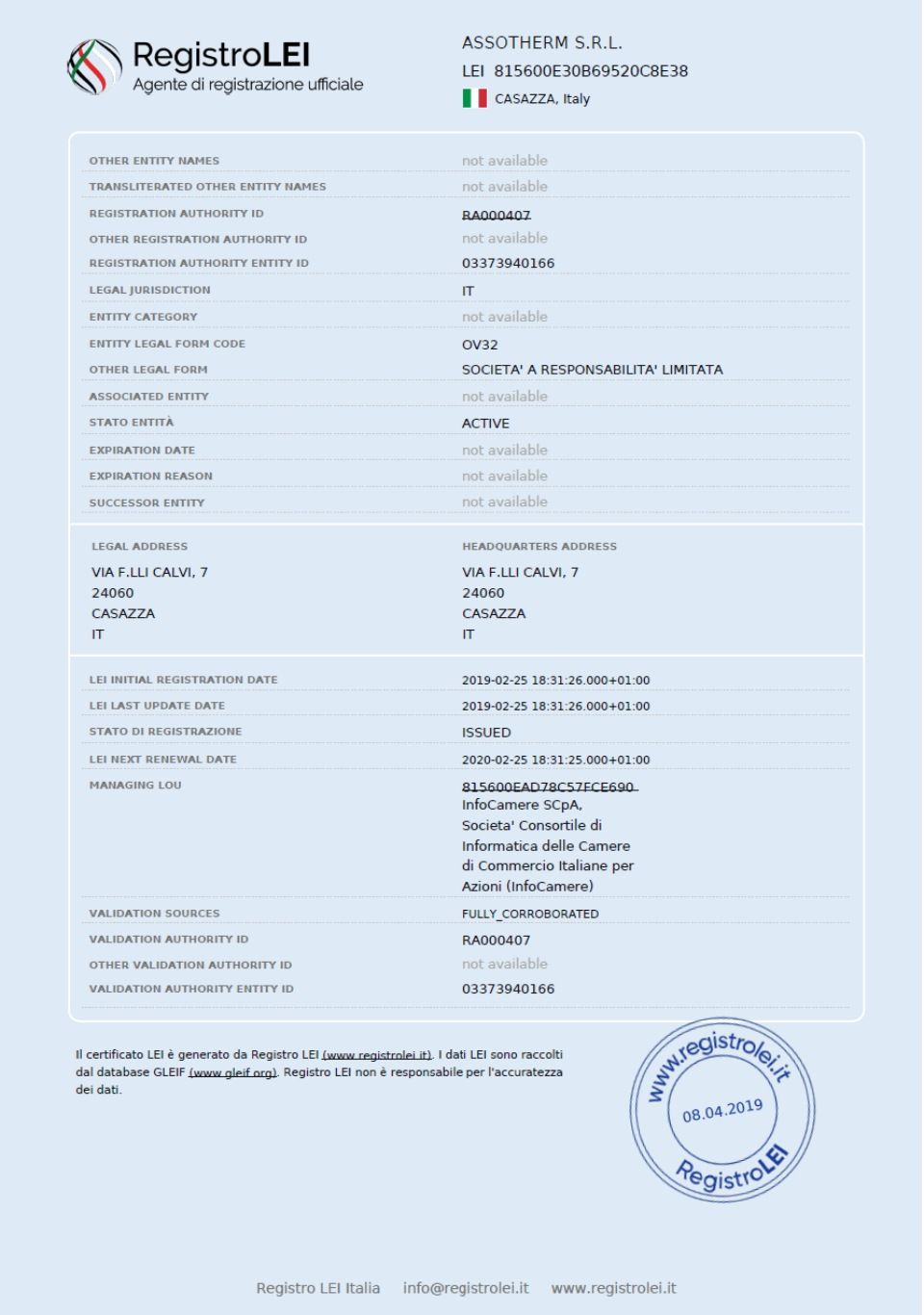 Aprobaciones y certificados