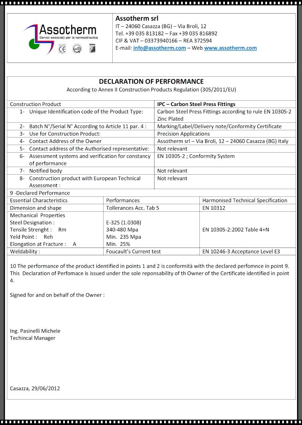 Aprobaciones y certificados